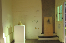 Entrance for the installation of He Dreamed Overtime (photo credit Beth Kapusta)