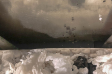 Wax and tar casts - installation view "Prototypes of Dirty Laundry "