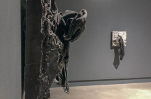 Wax and tar casts - installation view "Prototypes of Dirty Laundry "