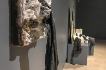 Wax and tar casts - installation view "Prototypes of Dirty Laundry "