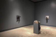 Wax and tar casts - installation view "Prototypes of Dirty Laundry "