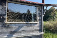 DYI Bird Safe Window - Burlap String Outside