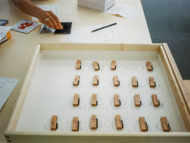 Putting Things In Order - rubber stamps in drawer